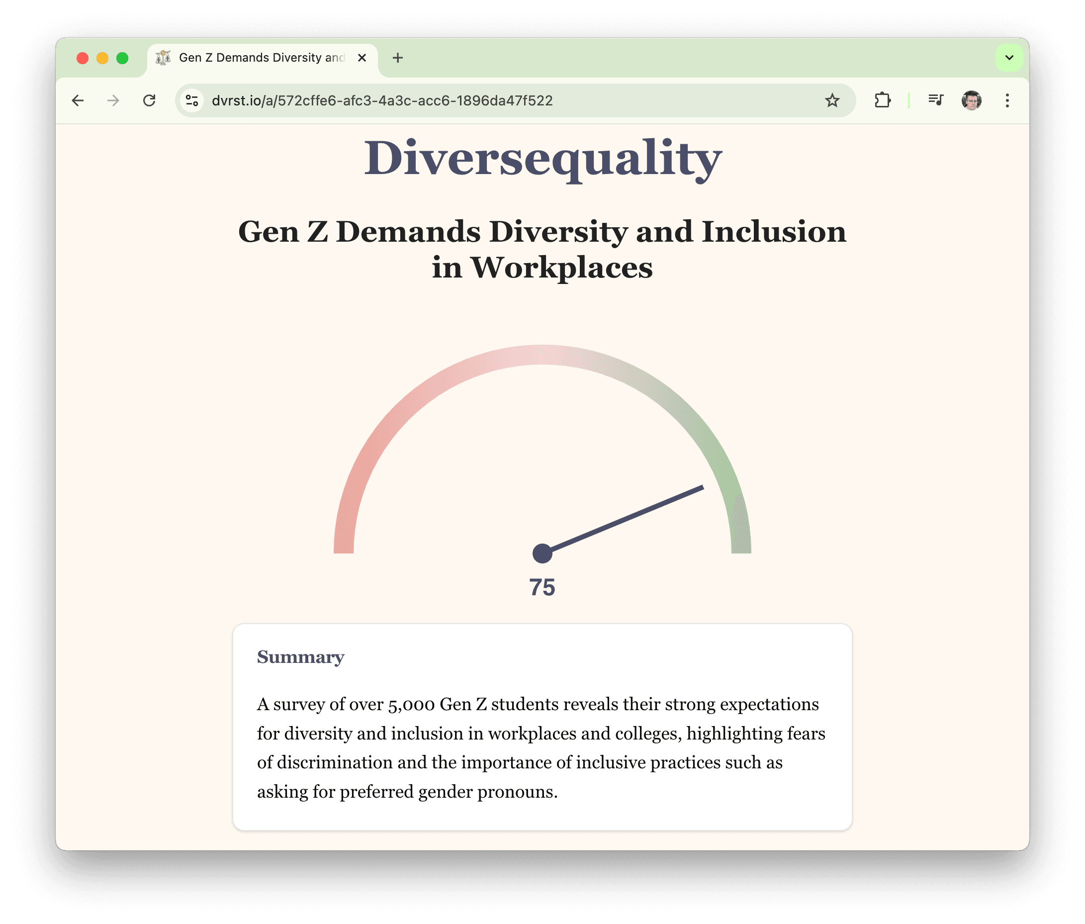 Screenshot of Diversequality